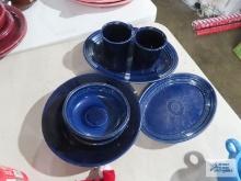Assorted Fiesta dishware, blue