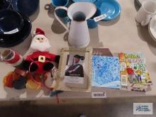 Archie Digest Library comic books, decorative photo frame, various wall hangings and decorations