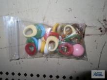 Costume jewelry rings and clip earrings