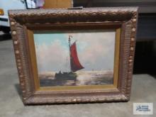 Sailboat on the water painting