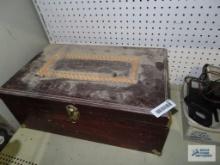 Handmade decorative box with wooden pieces