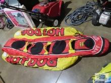 Hot dog inflatable pull behind raft