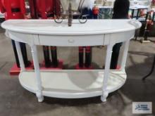 White painted wood sofa table