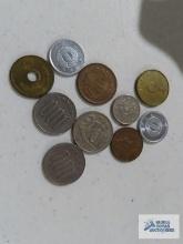 Foreign coins and tokens