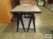 Metal and wood accent table