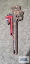 Ridgid 14 inch pipe wrench and Sears 8 inch pipe wrench.