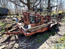 Round log shaper with GM Detroit Type SW-VS diesel engine including tandem axle utility trailer,