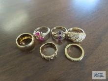 Variety of gemstone and band rings