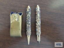 Vintage decorative miniature pen and pencil set