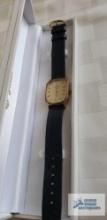 Accutron Swiss watch with genuine leather band