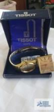 Tissot Sea-star gold colored watch and Tissot Stylist watch face