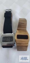 Andre Rivalle 17 Jewel digital watch and other gold colored digital watch