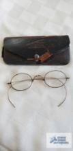 Antique eyeglasses with case
