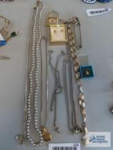 Costume jewelry necklaces and pin