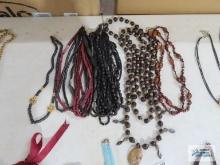 Variety of costume jewelry necklaces