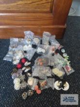 Variety of vintage clip on earrings