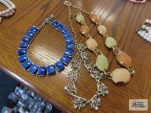 Clear gemstone and other stone necklaces