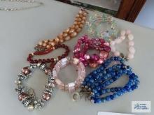 Beaded bracelets.