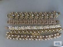 Variety of bracelets, one Monet, one Trifari.
