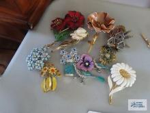 Variety of floral pins