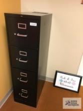 (2) FOUR DRAWER FILE CABINETS AND CHAIRS