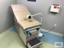RITTER 100 EXAM TABLE, LIGHT AND STAINLESS STEEL WASTE CAN