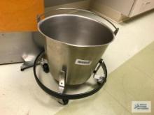 STAINLESS STEEL BUCKET ON WHEELS
