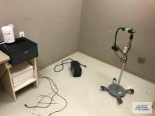 EXAM LIGHT, STAINLESS STEEL WASTE CAN AND PRINTER