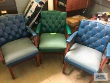 (3) LEATHER ARM CHAIRS