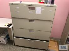 HON FOUR DRAWER LATERAL FILE
