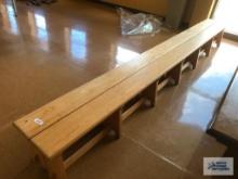 OAK TRESTLE BENCH, APPROXIMATELY 11'