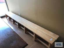 OAK TRESTLE BENCH, APPROXIMATELY 11'