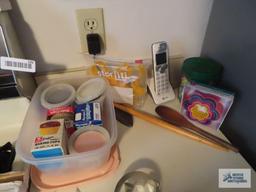 Salt and pepper grinders, paper baking cups, cookie cutters, wooden utensils, etc