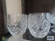 6 Powerscourt Waterford crystal old-fashioned glasses