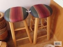 Two maple bar stools