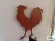 Wooden rooster wall art. has been repaired.