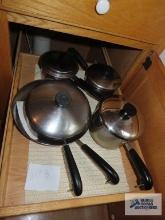 Assorted pans and etc.