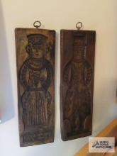 Carved wood wall art