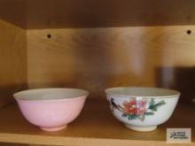 Assorted China on top shelf