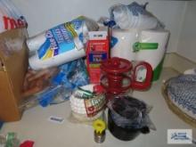 Paper towels, trash bags, coffee filters, etc