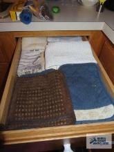 Hand towels, pot holders, and placemats