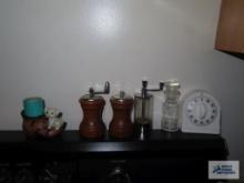 Salt and pepper grinders, paper baking cups, cookie cutters, wooden utensils, etc
