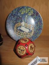 Haviland Limoge limited edition 1971 unicorn plate and Astrology decoration