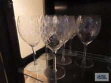 7 West Virginia Glass water/wine glasses, 8-1/2 inches tall