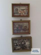 Three small dimensional wall art