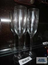 4 West Virginia Glass water/wine glasses 9-3/4 inches tall