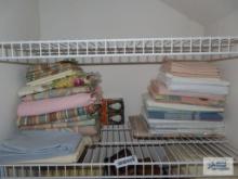 Assorted sheets and pillow cases, sizes twin and full