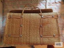 Large woven satchel, Ladies assorted tops and sweaters, mostly size medium