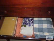Variety of blankets, throws, and other linens