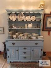 Temple Stewart blue hand-painted open top hutch